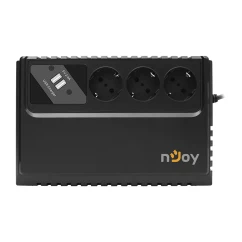ИБП NJOY Renton 650 Plus, Lin.int., AVR, 4 x евро, 1 x USB Type A, 1xUSB Type C, пластик