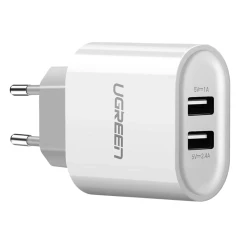Зарядний пристрій UGREEN CD104 2xUSB 3.4A Charger білий