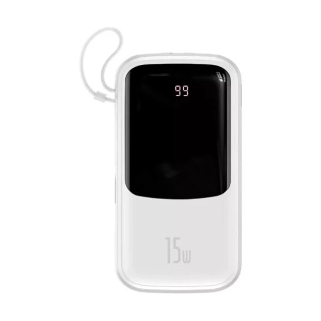 Зовнішній акумулятор Baseus Qpow 20000mAh 15W Display білий (PPQD-G02)
