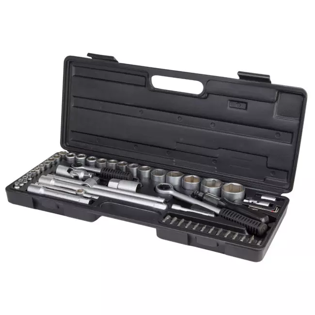 Набор торцевых насадок GRAD 1/4", 1/2"+ аксессуары 51 шт кейс (6003105)