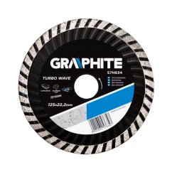 Диск алмазний GRAPHITE 125 х 22.2 мм, turbo wave