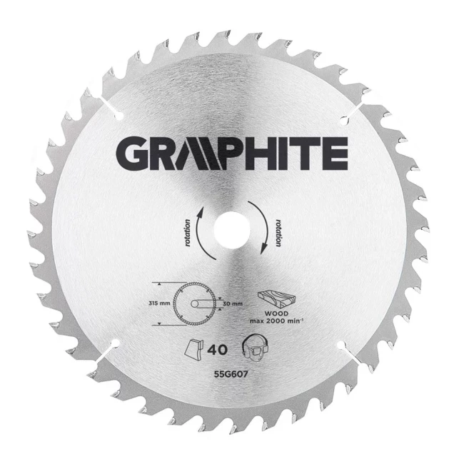 Диск відрізний GRAPHITE 315 x 30 мм 40 зубів (55H607) Диск відрізний GRAPHITE 315 x 30 мм 40 зубів (55H607)