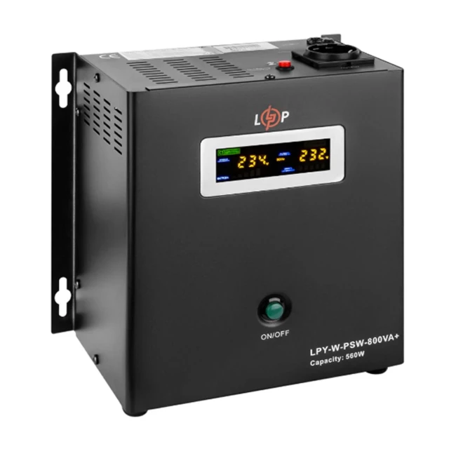 ДБЖ LogicPower LPY-W-PSW-800VA+ (560Вт)5A/15A, правильною синусоїдою 12V, настінний (LP4143)