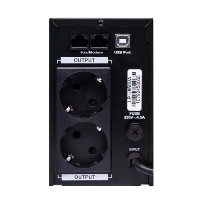ДБЖ LogicPower U650VA, Lin.int., AVR, 2 x євро, USB, метал (LP1079)