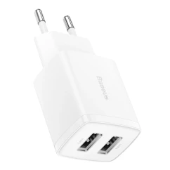Зарядний пристрій Baseus Compact 2U 10.5W білий
