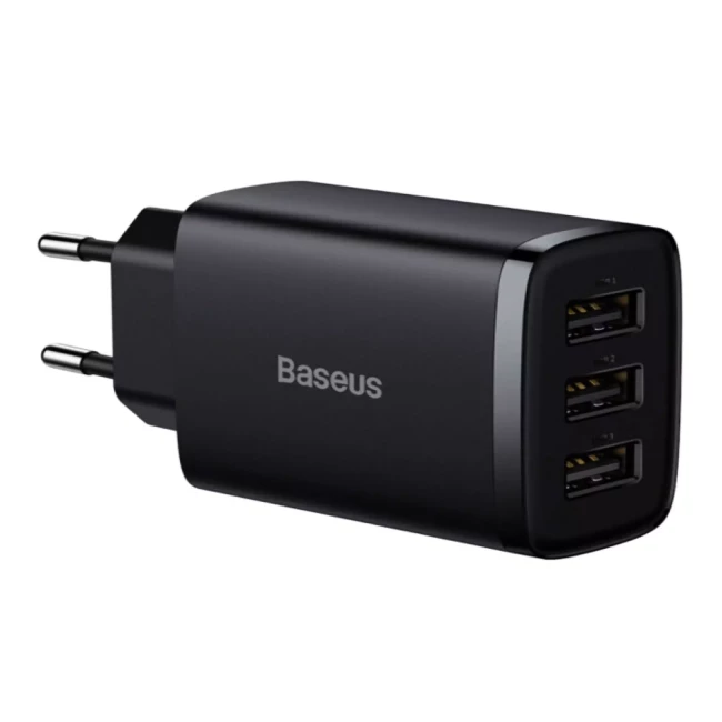 Зарядное устройство Baseus Compact 3U 17W черный (CCXJ020101)