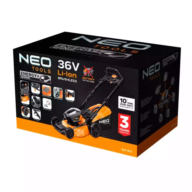 Бесщеточная аккумуляторная косилка NEO TOOLS Energy + 36V 45 см (04-611)