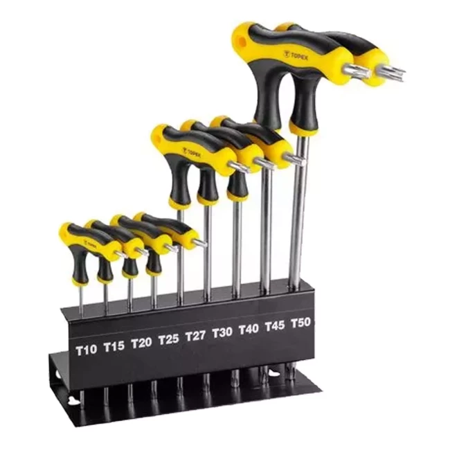 Ключі шестигранні TOPEX Torx тип Т, T10-T50, набір 9 шт. (35D964) Ключі шестигранні TOPEX Torx тип Т, T10-T50, набір 9 шт. (35D964)