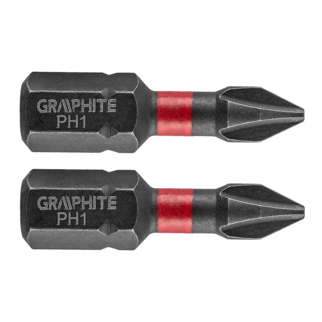 Биты GRAPHITE ударные PH1 x 25 мм 2 шт (56H500)