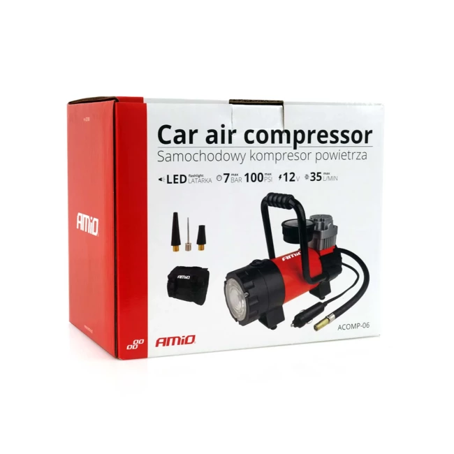 Компрессор автомобильный AMiO HQ LED ACOMP-06 (021804/02180)
