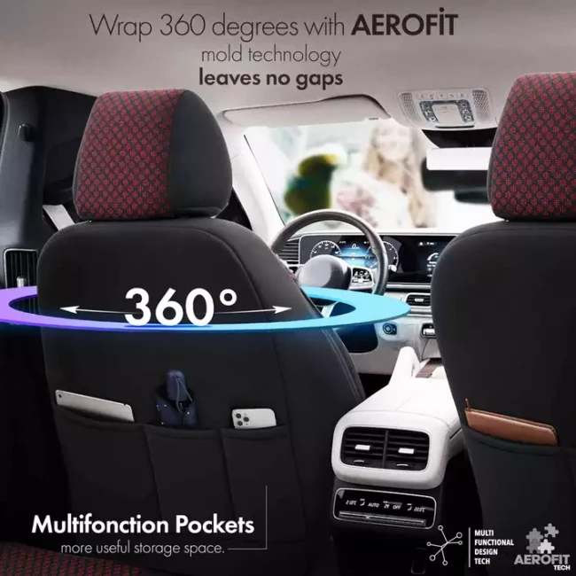 Набор автомобильных чехлов AMiO Otom Sport Plus 103 Burgundy NZ (784821/OT78482)