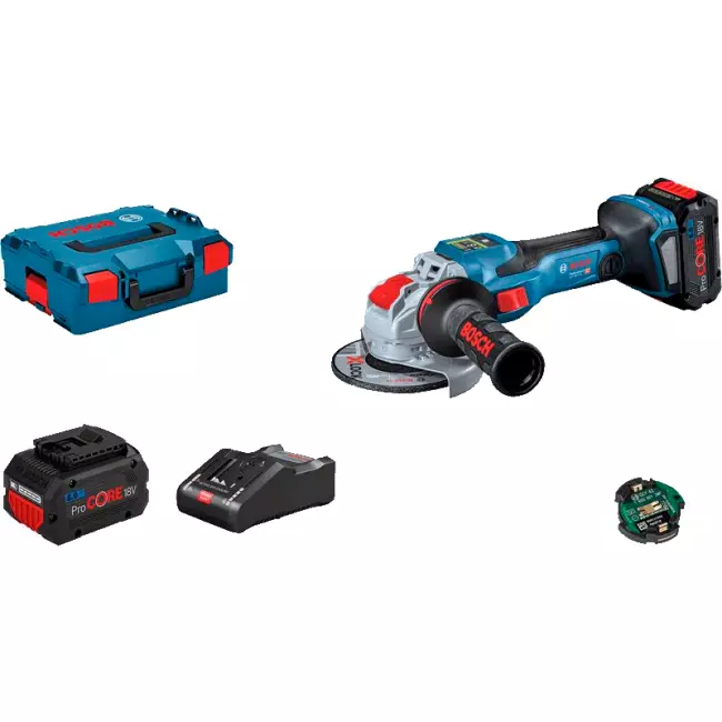 Шлифмашина угловая Bosch GWX 18V-15 SC, 18В, 2x8Ah, ЗУ, 125мм, 3400-11000об/мин (0.601.9H6.501)