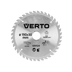 Диск отрезной VERTO 190 x 30 мм, 40 зубьев