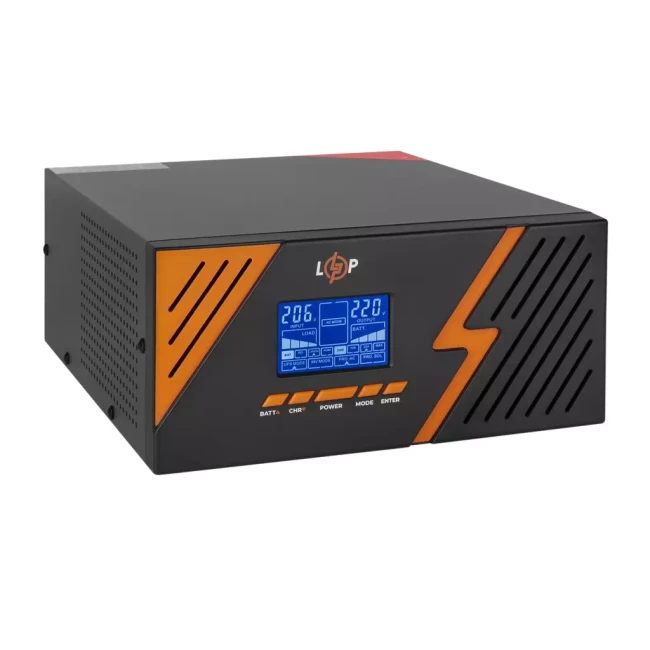 ДБЖ LogicPower LPM-PSW-1500VA (1050 Вт) Black, Lin.int., AVR, 2 x євро, метал, з правильною синусоїдою 12 V (LP22754)