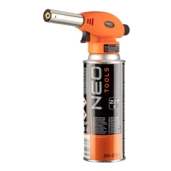 Накручивающаяся газовая горелка NEO TOOLS + газовый картридж с бутаном, 227 г