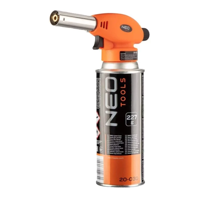 Накручивающаяся газовая горелка NEO TOOLS + газовый картридж с бутаном, 227 г (20-041) Накручивающаяся газовая горелка NEO TOOLS + газовый картридж с бутаном, 227 г (20-041)