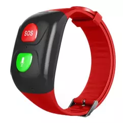 Телефон-часы с GPS трекером GOGPS М03 кнопка SOS черный с красным