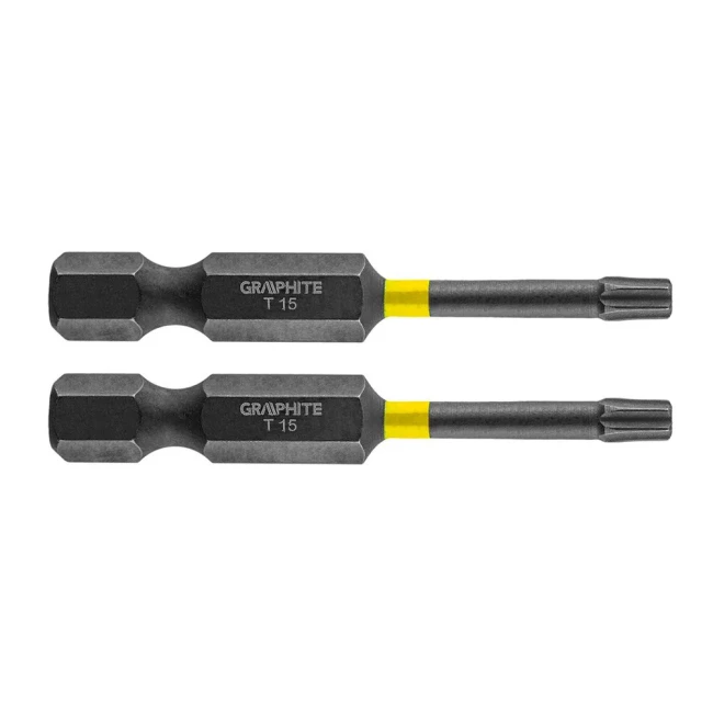 Биты GRAPHITE ударные TX15 x 50 мм 2 шт (56H524)