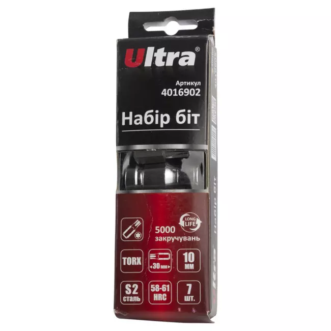 Набір біт ULTRA TORX 10мм 7 шт S2 пластиковий кейс (4016902)