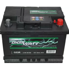 Аккумулятор Gigawatt 6СТ- 53Ah (-/+) (0185755300)