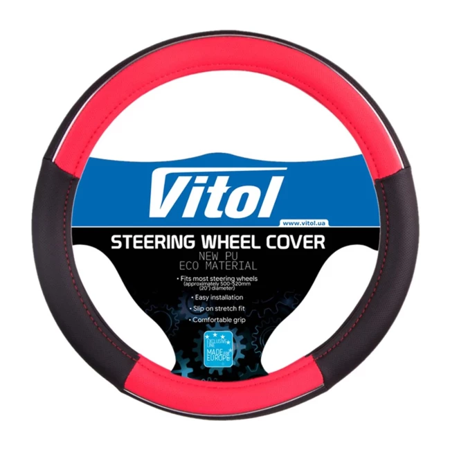 Чехол на руль Vitol красный М (018981/080204)
