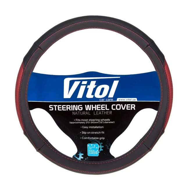 Чехол на руль VITOL с красными вставками (VL 567 BK/RD XL)