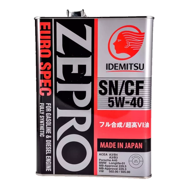 Масло моторное IDEMITSU ZEPRO Euro Spec 5W-40 PRO SN/СF 4л (1849041)