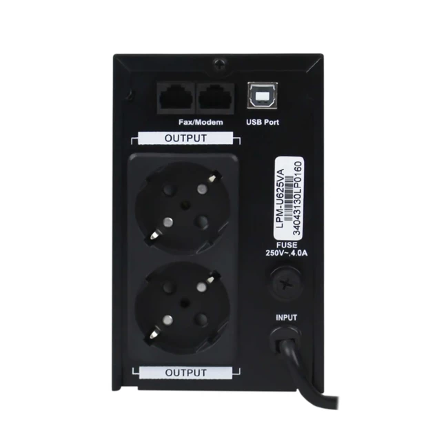 ДБЖ LogicPower LPM-U625VA, Lin.int., AVR, 2x x євро, USB, метал (LP3404)