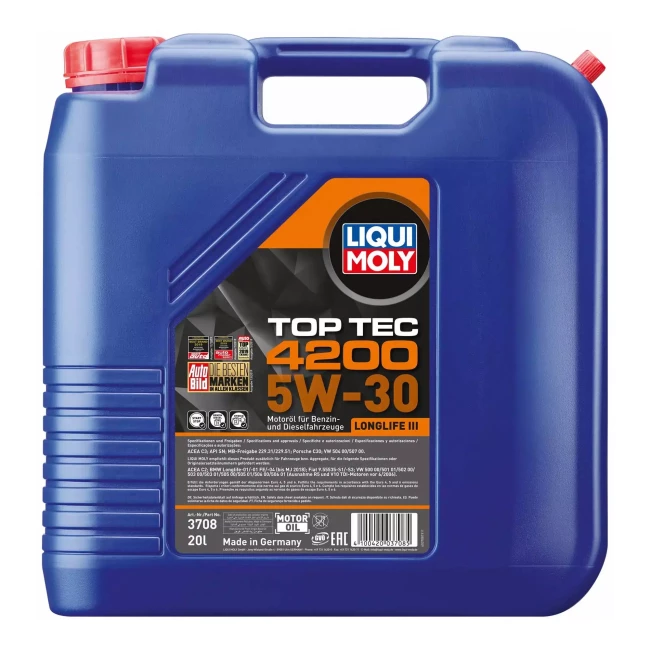 Масло моторное Liqui Moly Top Tec 4200 5W-30 20л (3708) Масло моторное Liqui Moly Top Tec 4200 5W-30 20л (3708)