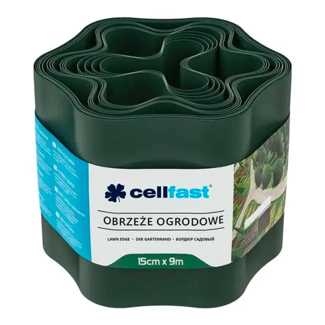 Лента газонная Cellfast волнистая 15см x 9м темно-зеленая (30-022H) Лента газонная Cellfast волнистая 15см x 9м темно-зеленая (30-022H)
