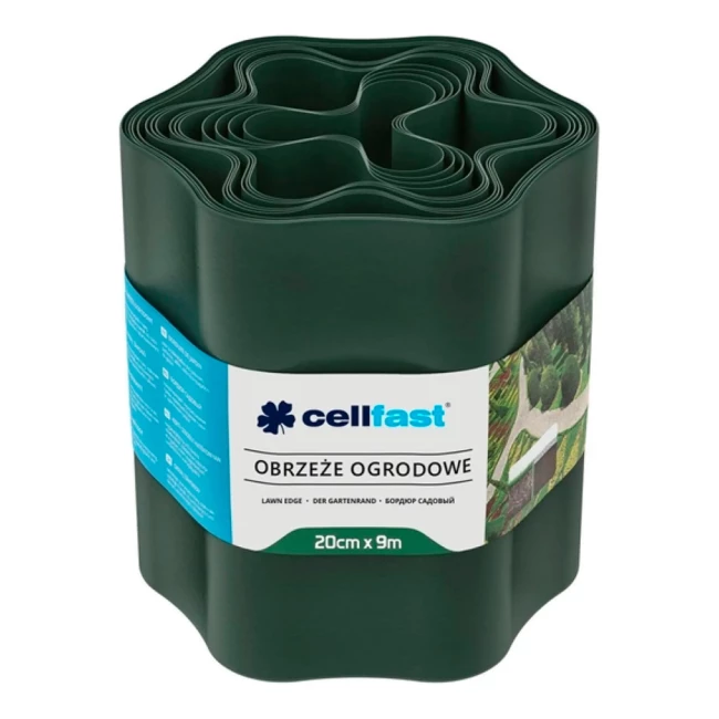 Лента газонная Cellfast волнистая 20см x 9м темно-зеленая (30-023H) Лента газонная Cellfast волнистая 20см x 9м темно-зеленая (30-023H)