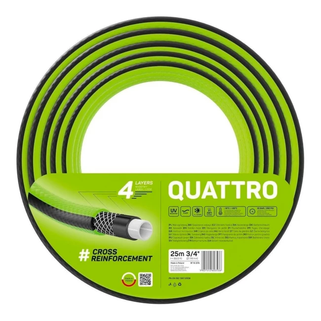 Шланг садовый Cellfast Quattro 3/4” 25м 4-х слойный 20бар -10+50°C (10-075)