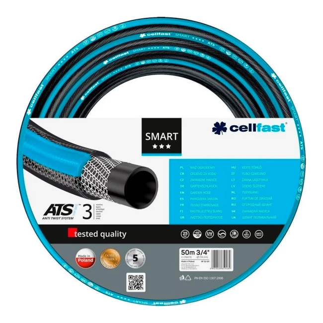 Шланг садовый Cellfast Smart ATS Variant 3/4" 50м 3-х слойный 25бар -20+60°C (13-121) Шланг садовый Cellfast Smart ATS Variant 3/4" 50м 3-х слойный 25бар -20+60°C (13-121)