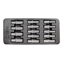 Головки сменные длинные NEO TOOLS 1/2", 8-21 мм, набор 8 шт.