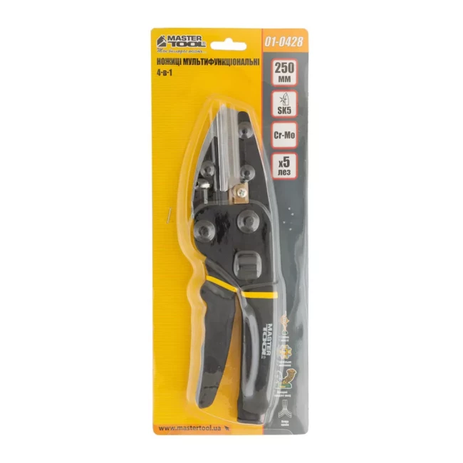 Ножницы мультифункциональные Mastertool 4 в 1 ножницы/секатор/кабелерез/нож 250 мм (01-0428)