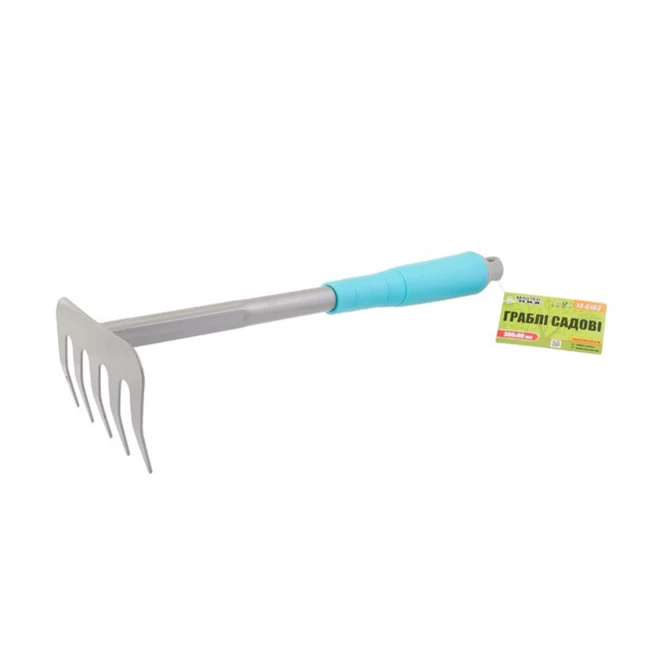 Грабли садовые MASTERTOOL с пластиковой ручкой 5 зубов 300х90 мм (14-6183)