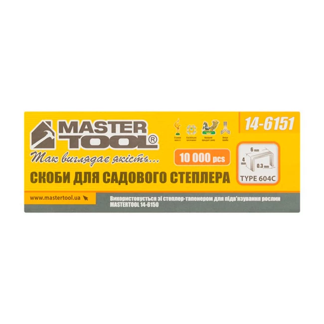 Скобы для степлера для подвязки Mastertool 604С 10000 шт (14-6151)