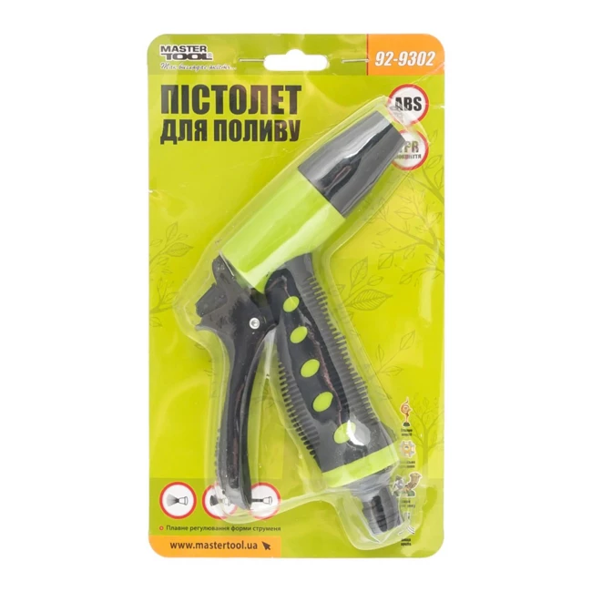 Пистолет для полива Mastertool TPR покрытие регулировка потока воды (92-9302)