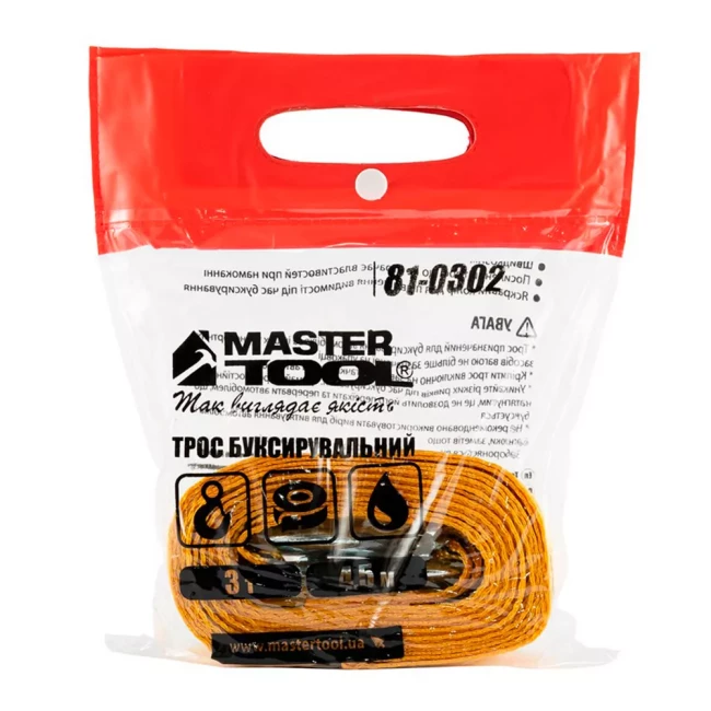 Трос буксировочный Mastertool 3 т 4,5 м* 50 мм, полиэстер (81-0302)