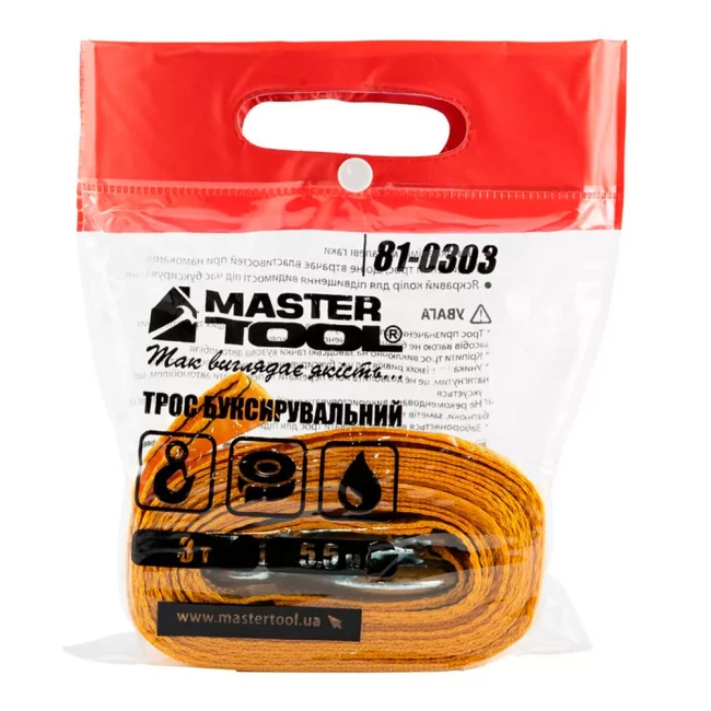 Трос буксировочный Mastertool 3 т 5,5 м* 50 мм, полиэстер (81-0303)