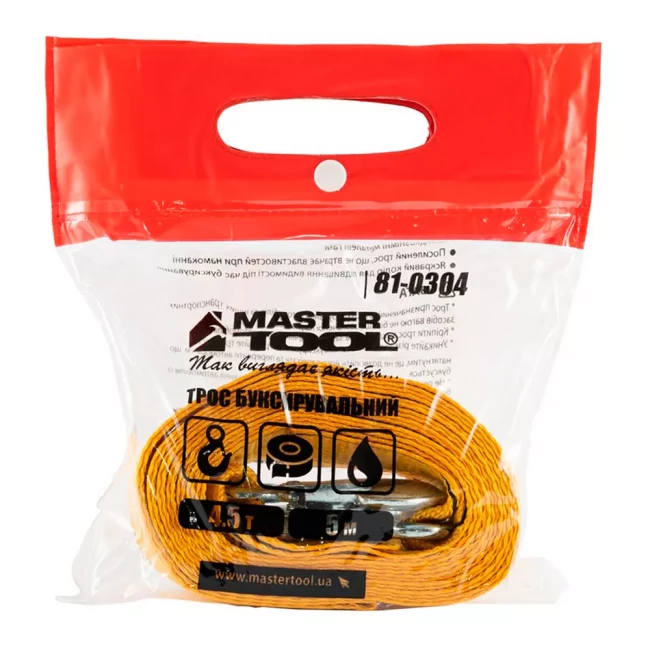 Трос буксировочный Mastertool 4,5 т 5 м* 60 мм, полиэстер (81-0304)