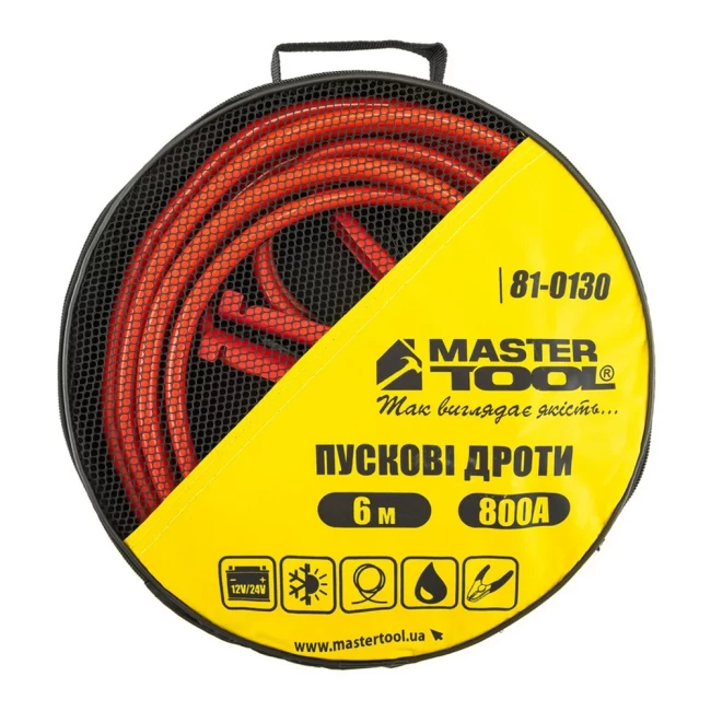 Дроти пускові Mastertool 800 А 6 м (81-0130)