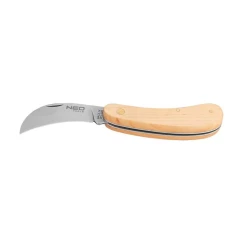 Нож NEO TOOLS серповидное лезвие, деревянная рукоятка
