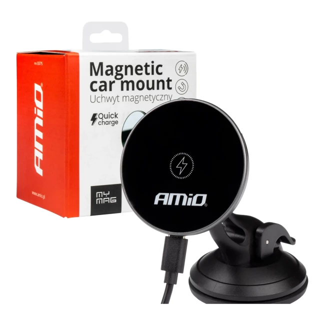 Держатель для телефона на присоске с беспроводной зарядкой AMiO My Mag 15W (03775)