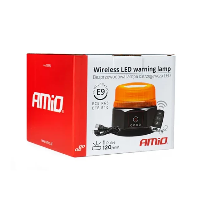 Беспроводная светодиодная сигнальная лампа AMiO с пультом R65 R10 12/24В (03932)