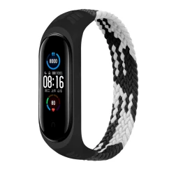 Ремешок BeCover Elastic Nylon Style для Xiaomi Mi Smart Band 5/6 Size S Black/White (706136)