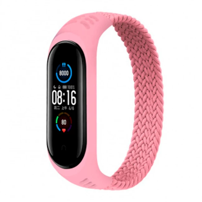 Ремешок BeCover Elastic Nylon Style для Xiaomi Mi Smart Band 5/Mi Smart Band 6 Size M Pink (706152)