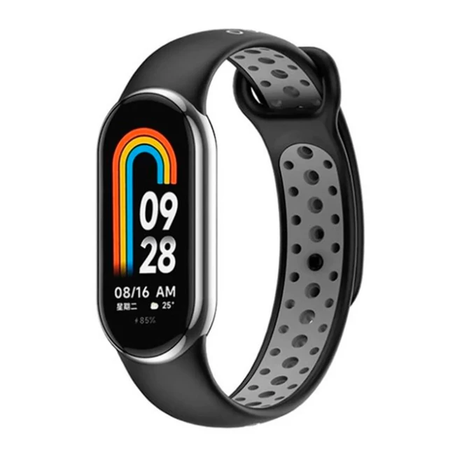 Ремінець BeCover Vents Style для Xiaomi Mi Smart Band 8 Black-Gray (709415) Ремінець BeCover Vents Style для Xiaomi Mi Smart Band 8 Black-Gray (709415)