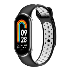 Ремешок BeCover Vents Style для Xiaomi Mi Smart Band 8 Black-White (709417)