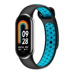 Ремешок BeCover Vents Style для Xiaomi Mi Smart Band 8 Black-Blue (709414)